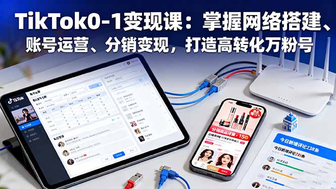 TikTok0-1变现课:掌握网络搭建、账号运营、分销变现,打造高转化万粉号 – 知知学社-知知学社