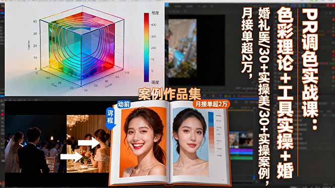 PR调色实战课:色彩理论+工具实操+婚礼医美/30+实操案例,月接单超2万 – 知知学社-知知学社