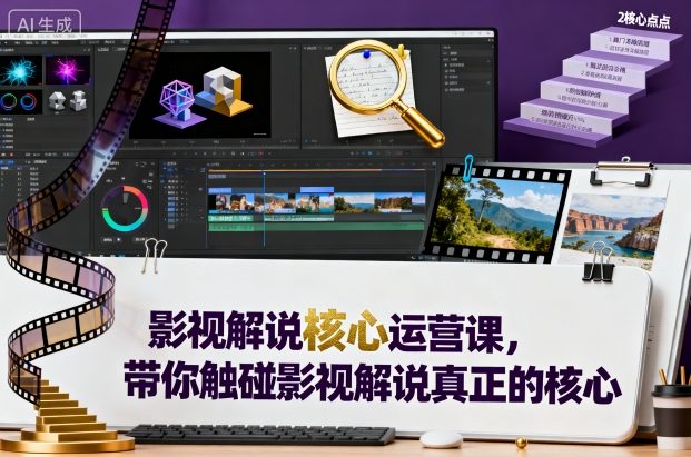 影视解说核心运营课,带你触碰影视解说真正的核心 – 知知学社-知知学社