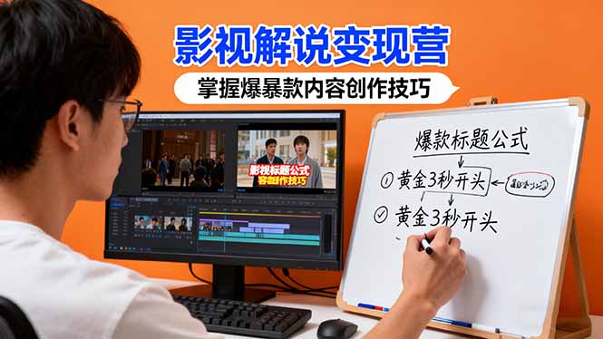 影视解说变现营:通过30+实战案例爆款内容创作技巧,掌握影视解说盈利密码 – 知知学社-知知学社