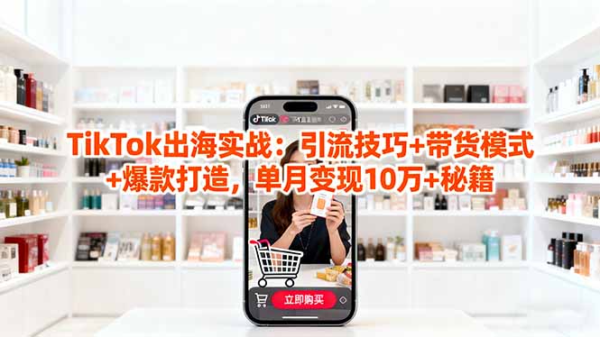 TikTok出海实战」引流技巧+带货模式+爆款打造,单月变现10万+秘籍 – 知知学社-知知学社