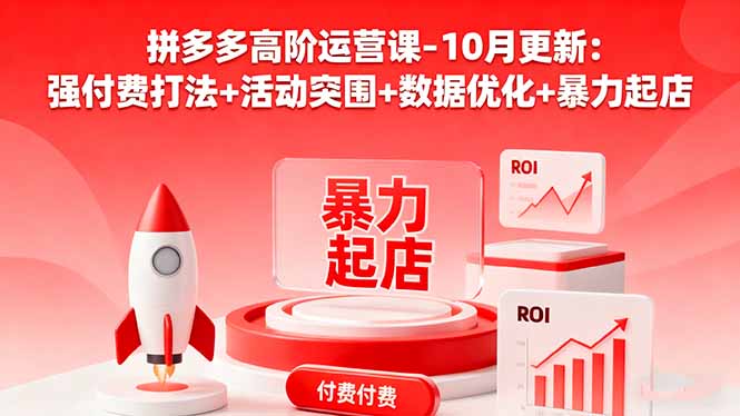 拼多多高阶运营课-10月更新:强付费打法+活动突围+数据优化+爆栗起店 – 知知学社-知知学社