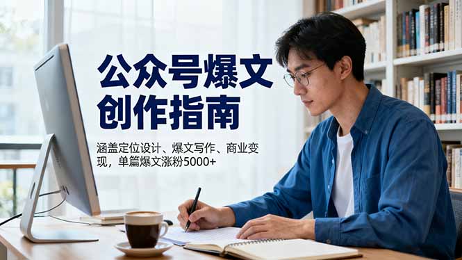 公众号爆文创作指南,涵盖定位设计+爆文写作+商业变现,单篇爆文涨粉5000+ – 知知学社-知知学社