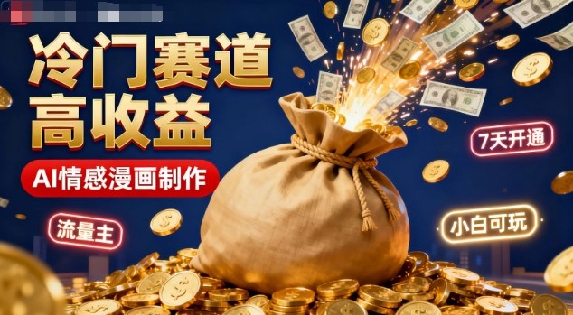 公众号冷门赛道，用AI做情感漫画，7天开通流量主，操作简单，小白可玩 – 知知学社-知知学社