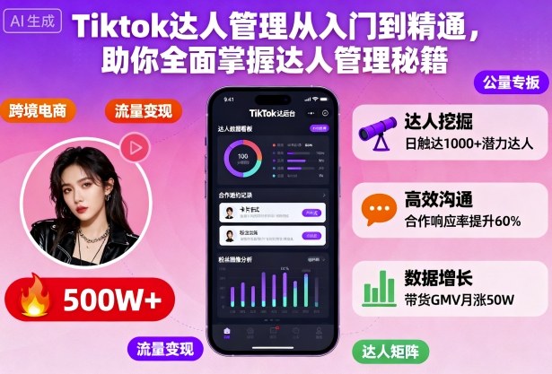 Tiktok达人管理从入门到精通,助你全面掌握达人管理秘籍 – 知知学社-知知学社