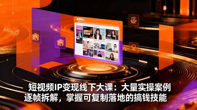 短视频IP变现线下大课:大量实操案例逐帧拆解,掌握可复制落地的搞钱技能 – 知知学社-知知学社