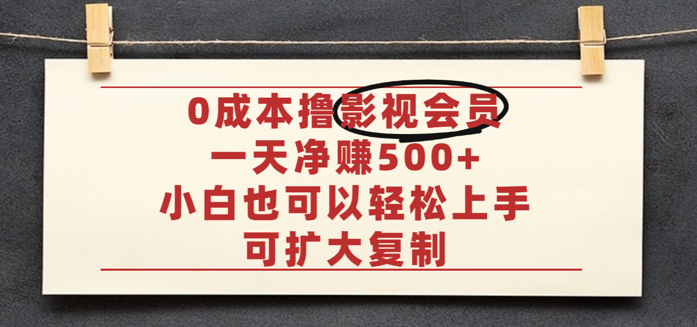亲测,0成本可批量操作,靠卖影视会员实测月入30000+ – 知知学社-知知学社
