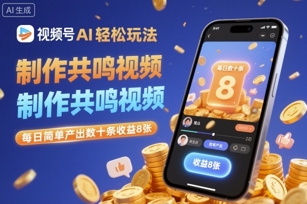 视频号AI轻松玩法,制作共鸣视频,每日简单产出数十条收益8张 – 知知学社-知知学社