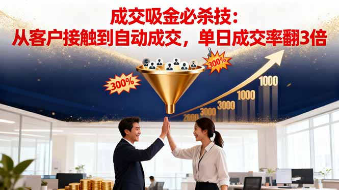 吸金成交营销必杀技:从客户接触到自动成交,单日成交率翻3倍 – 知知学社-知知学社