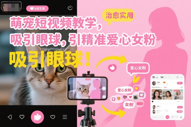 萌宠短视频教学，吸引眼球，引精准爱心女粉 – 知知学社-知知学社