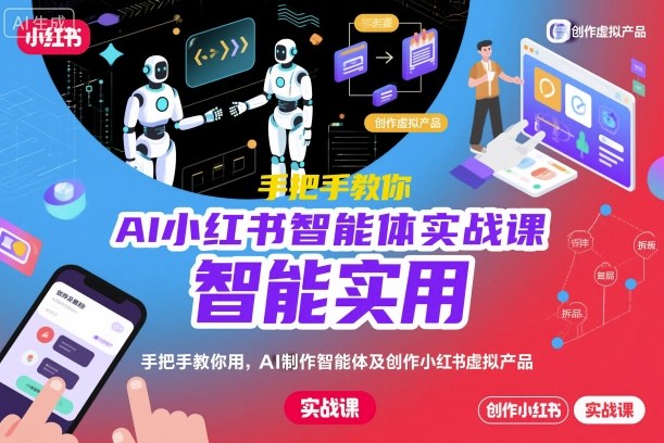 AI小红书智能体实战课，手把手教你用AI制作智能体及创作小红书虚拟产品，提效+内容商业化 – 知知学社-知知学社