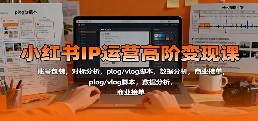 小红书IP运营高阶变现课:账号包装,对标分析,plog/vlog脚本,数据分析,商业接单 – 知知学社-知知学社