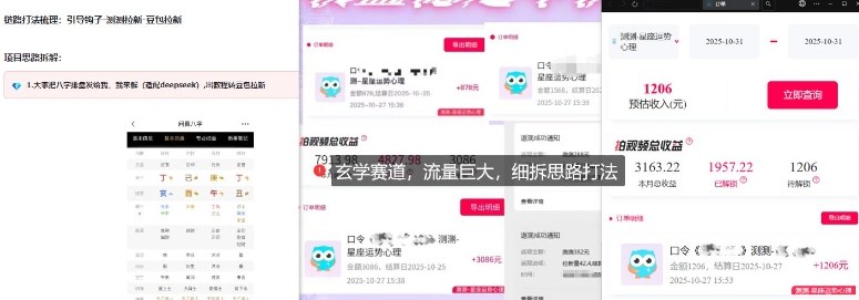 免费占星项目拆解_测测拉新玄学赛道，蓝海开局 - 知知学社