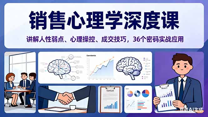 销售心理学深度课，讲解人性弱点、心理操控、成交技巧，36个密码实战应用 - 知知学社-知知学社
