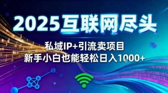 2025网创尽头王炸项目！私域IP+精准引流，新手小白在家躺賺日入1k，零经验也能上手 – 知知学社-知知学社