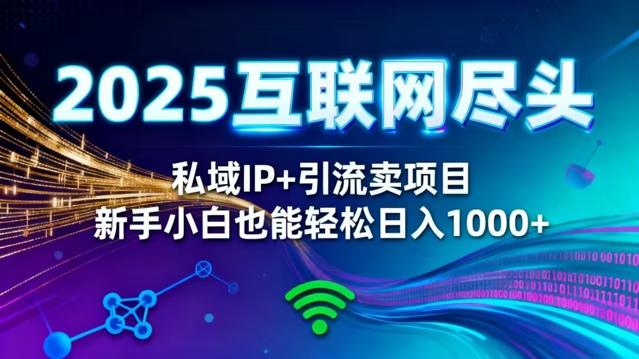 2025网创尽头王炸项目！私域 IP + 精准引流，新手小白在家被动收入日入 1000+ - 知知学社-知知学社