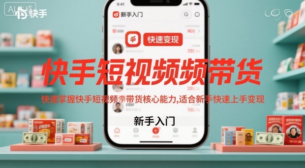 快手短视频带货，快速掌握快手短视频带货核心能力，适合新手快速上手变现 – 知知学社-知知学社