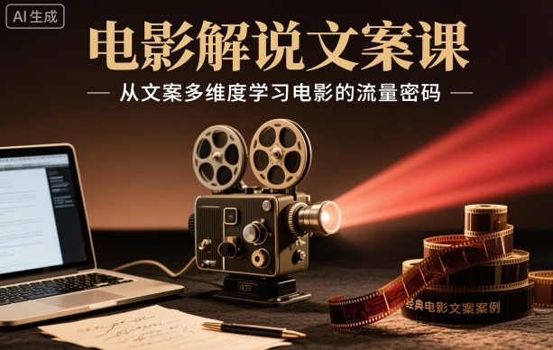 电影解说文案课,从文案多维度学习电影的流量密码 – 知知学社-知知学社