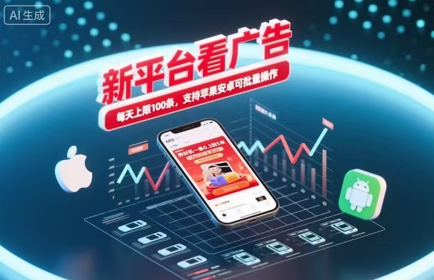 新台看广告实测：被动收入策略，单机收益可观，支持苹果安卓批量操作 – 知知学社-知知学社