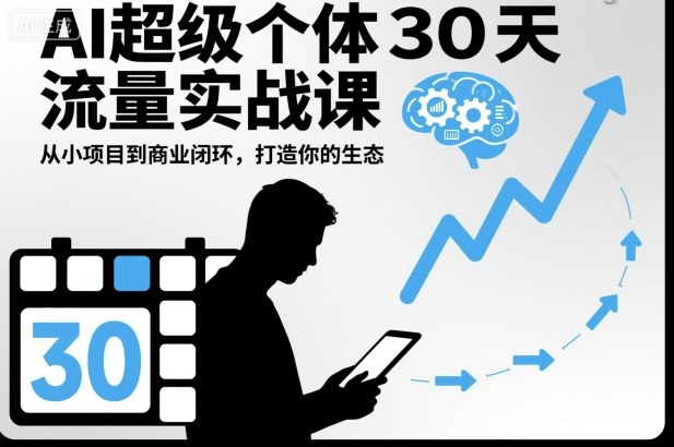 AI项目30天流量实战课：从小项目到商业闭环，打造你的变现策略 – 知知学社-知知学社