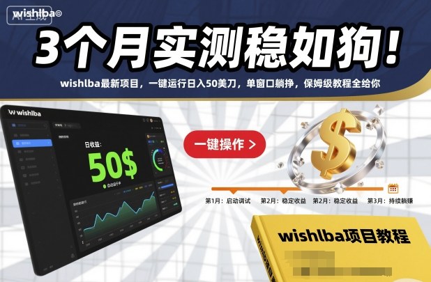 实测3个月收益策略分享：wishlba轻量化变现项目操作指南，单窗口持续收益攻略 – 知知学社-知知学社