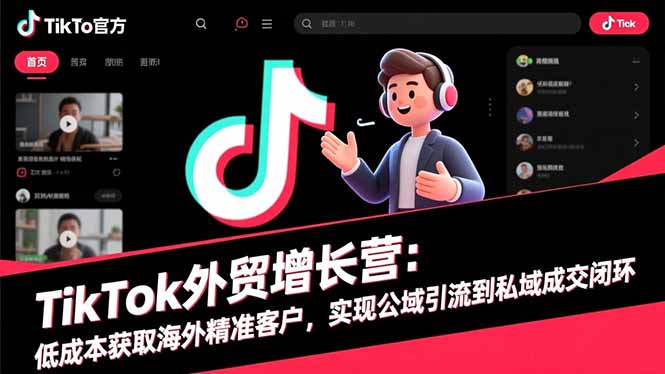 TikTok外贸实操项目：低成本获取海外精准客户，实现公域引流到私域变现闭环 – 知知学社-知知学社