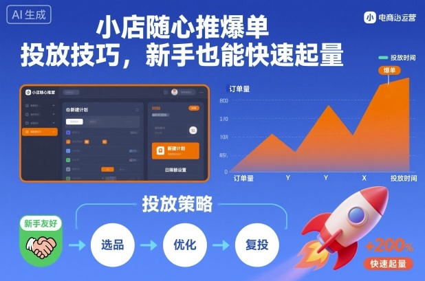 小店随心推高效投放策略,新手也能快速起量 – 知知学社-知知学社