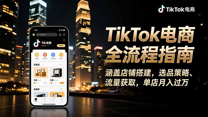 TikTok电商实战指南：店铺搭建、选品策略与流量获取的变现方法 – 知知学社-知知学社
