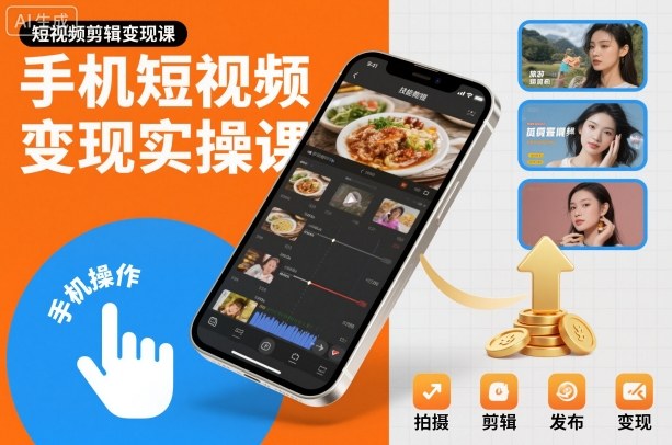手机短视频剪辑变现实战指南 – 知知学社-知知学社