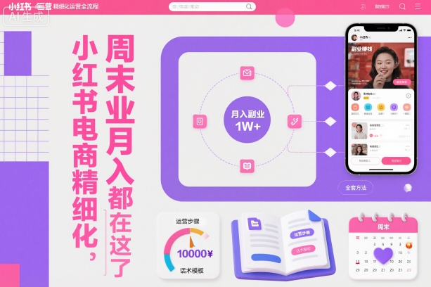 小红书电商精细化运营实战指南：可复现的副业收益提升攻略 （优化说明：保留 – 知知学社-知知学社