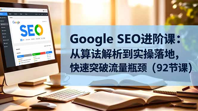 Google SEO进阶课:算法解析与实操落地,实战突破流量瓶颈的变现指南(92节课) – 知知学社-知知学社