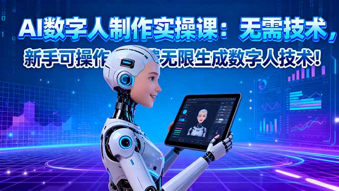 AI数字人制作实操课:无需技术,新手可操作,免费无限生成数字人技术! – 知知学社-知知学社
