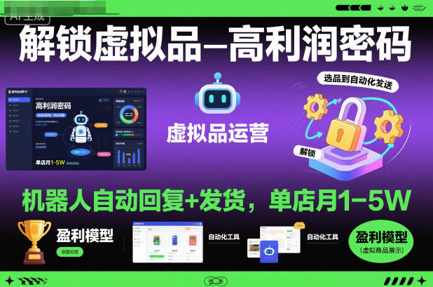 虚拟品被动收入实战指南:机器人自动回复+发货,变现潜力拆解 – 知知学社-知知学社