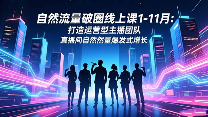 自然流量增长策略线上课1-11月:实操打造运营型主播团队 提升直播间流量 – 知知学社-知知学社