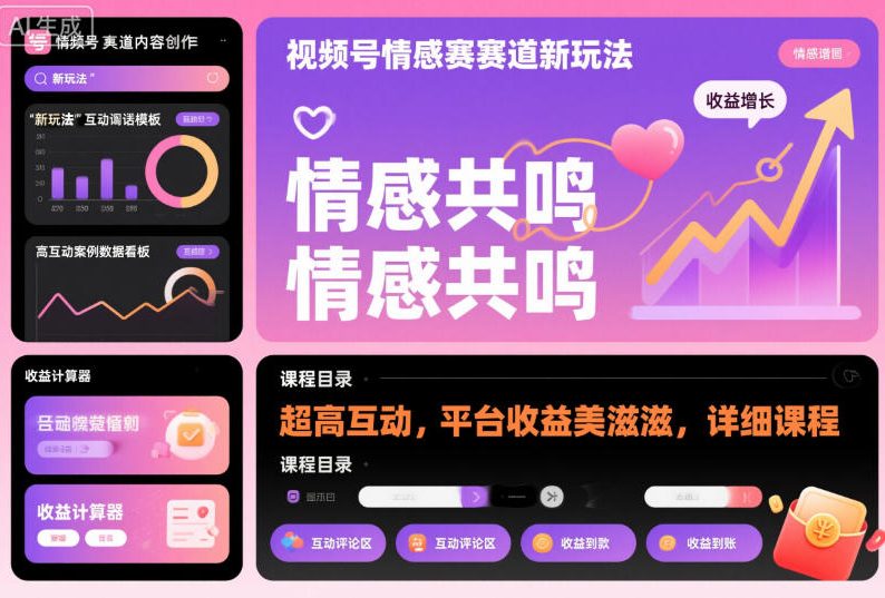 2025视频号情感赛道互动提升实战:稳定收益课程详解 – 知知学社-知知学社