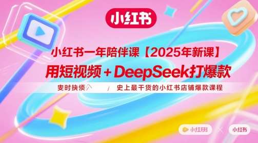 小红书一年陪伴课【2025年新课】,用短视频+deepSeek打爆款,史上最干货的小红书店铺爆款课程 – 知知学社-知知学社