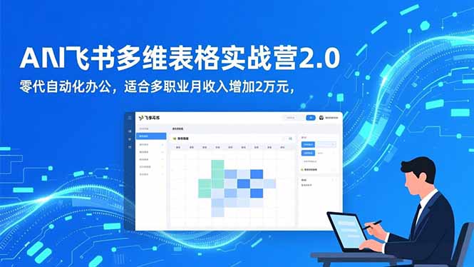AI+飞书多维表格实战营2.0:零代码自动化办公,多职业月收入提升实操指南 – 知知学社-知知学社