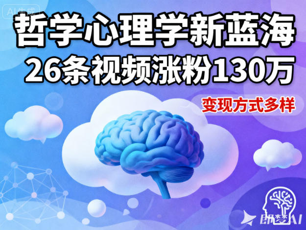 短视频新蓝海:哲学心理学赛道实战攻略,26条视频涨粉130W案例与变现策略 – 知知学社-知知学社