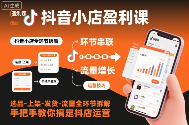 抖音小店实战教程：选品-上架-发货-流量全流程拆解，抖店运营实操指南 – 知知学社-知知学社