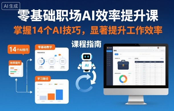 零基础职场AI效率变现课:14个实操技巧提升工作收入 – 知知学社-知知学社